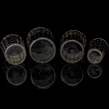 A set of four 19th century glasses.