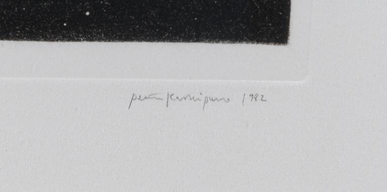Pentti Kaskipuro, aquatint and drypoint, signed and dated 1982, marked provtryck 5.