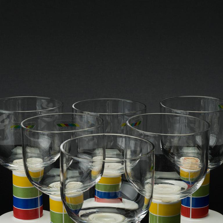 VINGLAS, glas och stengods, 16 st, "BASIC", Höganäs, 1970/80-tal.