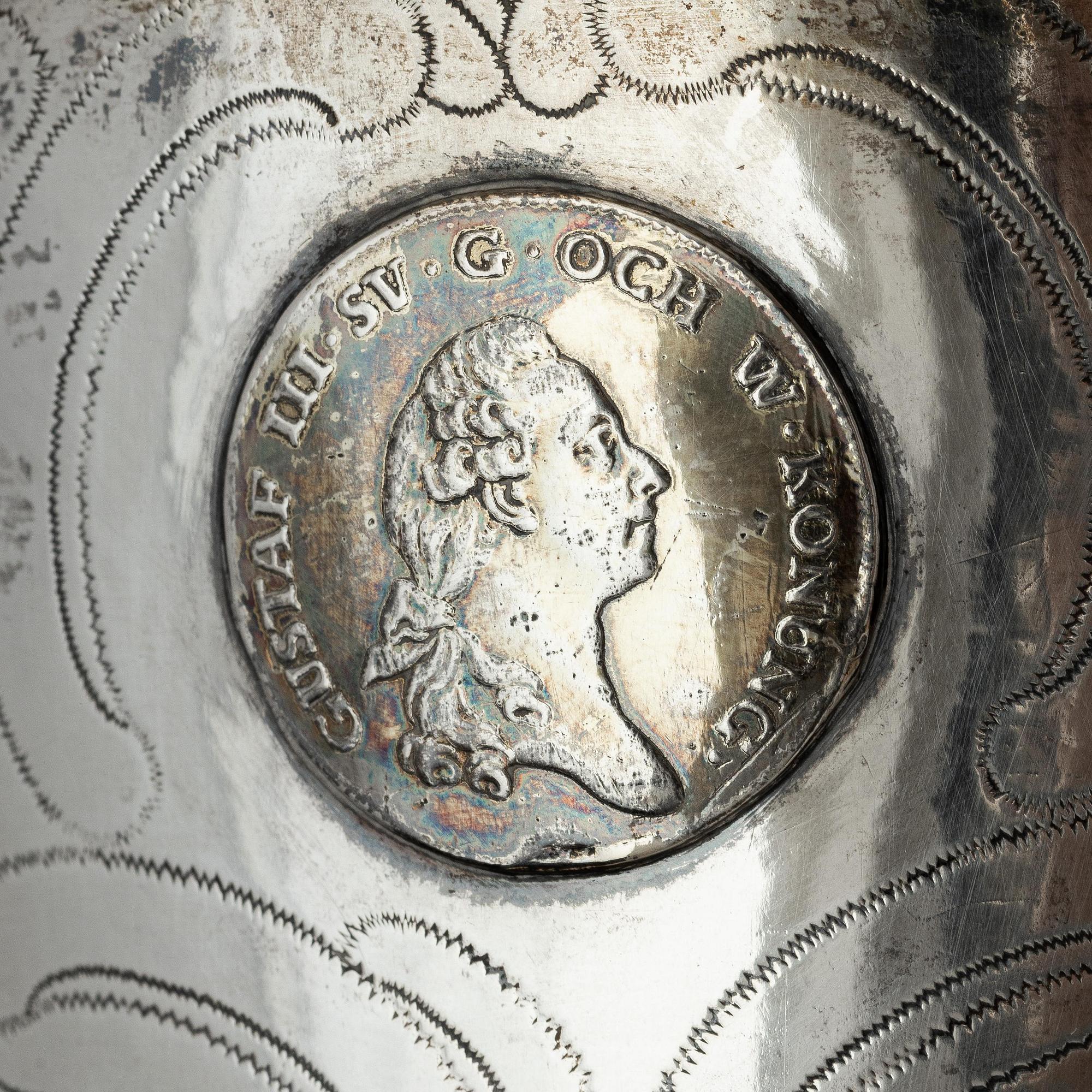 Simson Ryberg, bägare, delvis förgyllt silver, Stockholm 1779. Gustaviansk.
