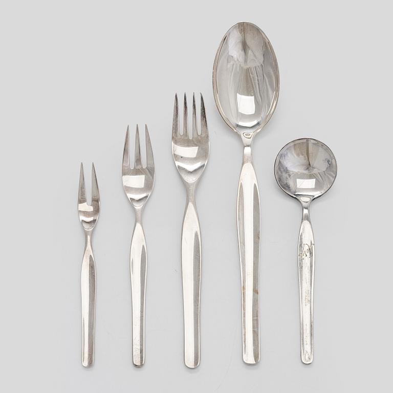 Tapio Wirkkala, bestick, 10 st, "Tapio", silver, Kultakeskus, Tavastehus 1964-67.