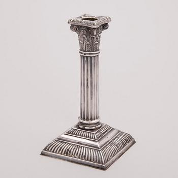 A Finnish Silver Candlestick, marks of Auran kultaseppä, Turku 1969.