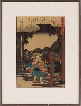 Utagawa Hiroshige I, two woodblock prints, 1845-46.