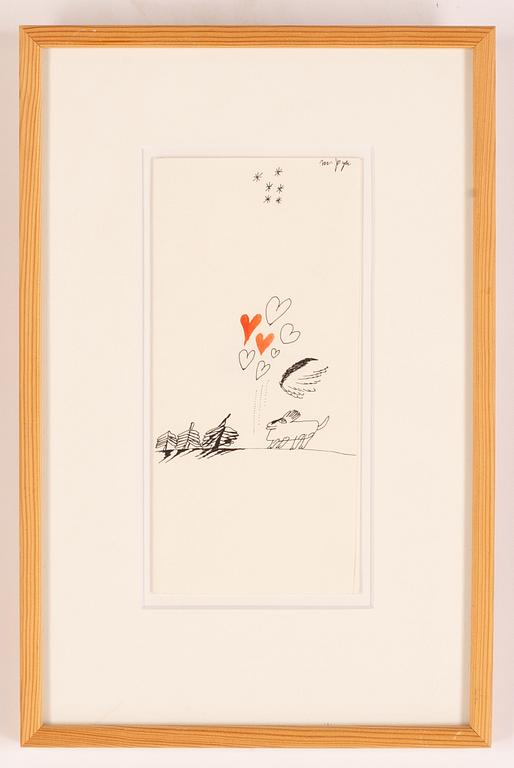 Madeleine Pyk, teckning, signerad.