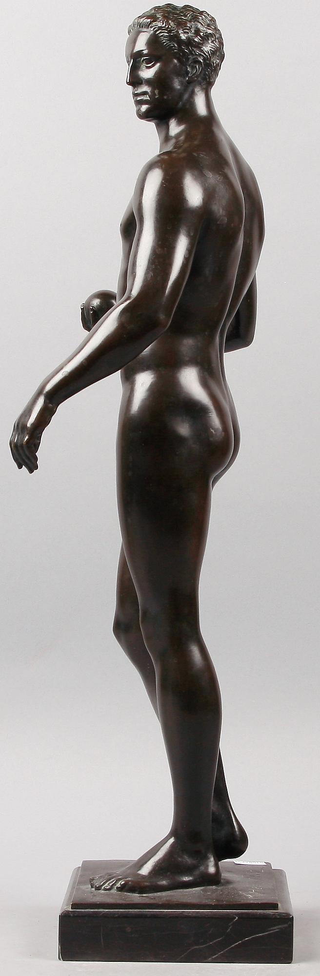 SKULPTUR, patinerad brons, sign M. Herm. Fritz.