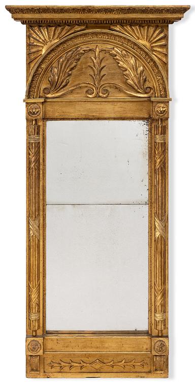 An Empire giltwood mirror by C. G. Hafström (master in Stockholm 1795-1815).