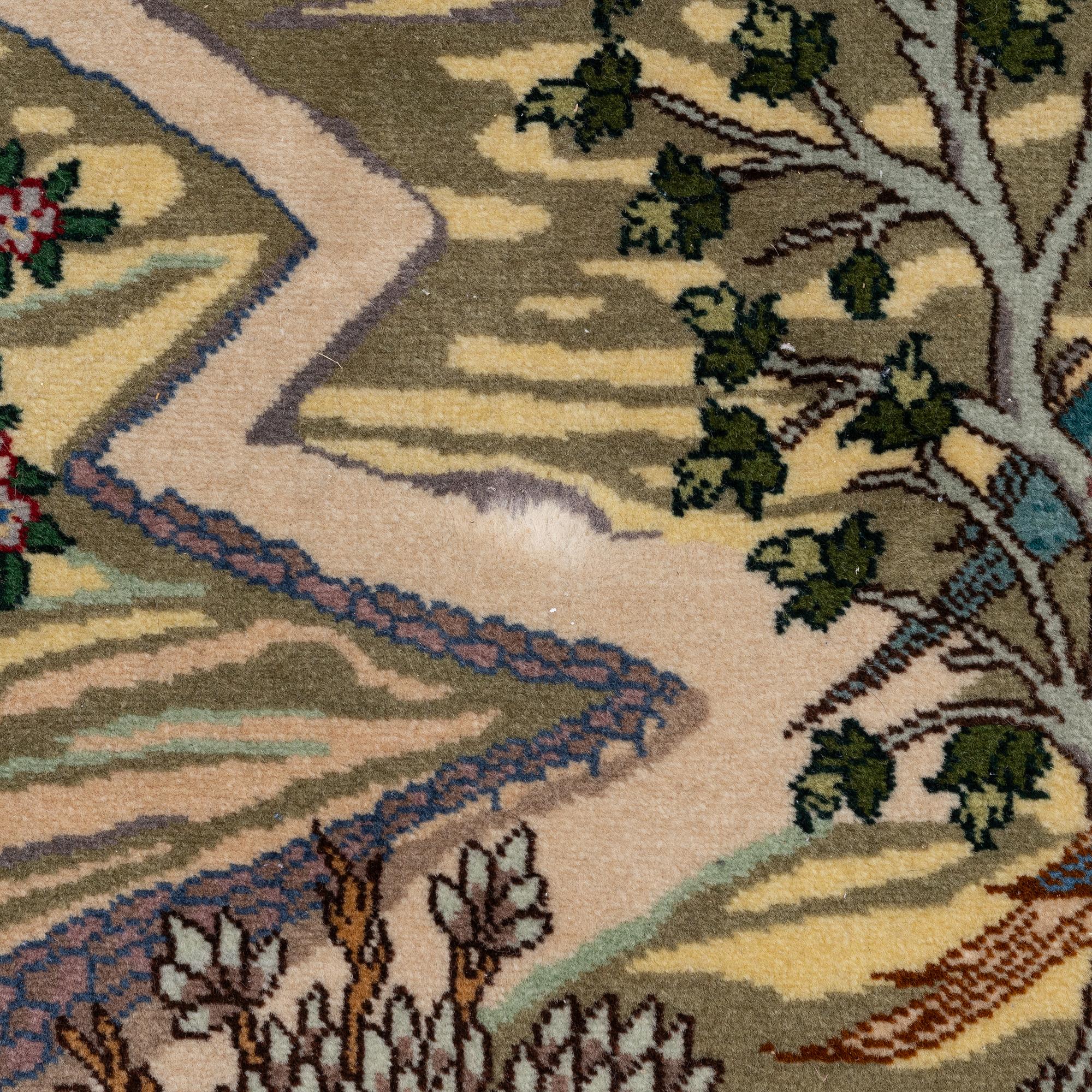 Rug, figural Tabriz, approx. 304 x 198 cm.