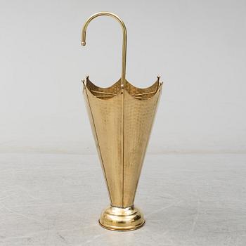 A brass umbrella stand.