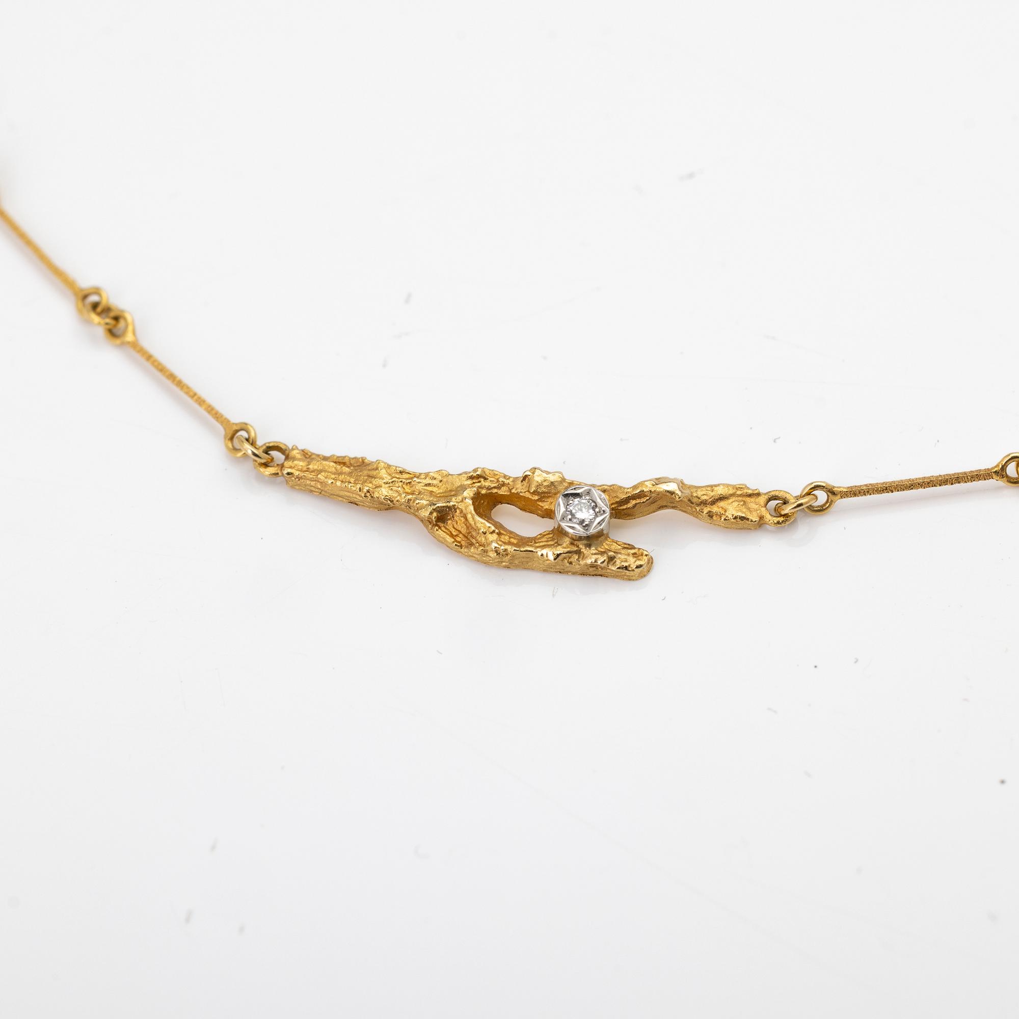Björn Weckström, Collier, "Diamantknopp", 18K guld, diamant, Lapponia.