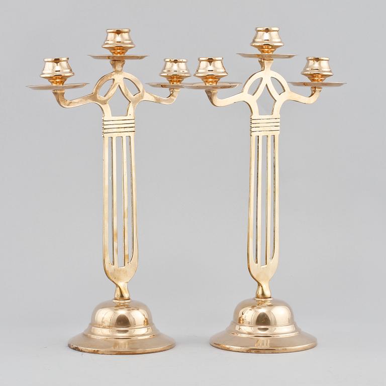 KANDELABRAR, ett par, Jugend, 1900-talets första hälft.