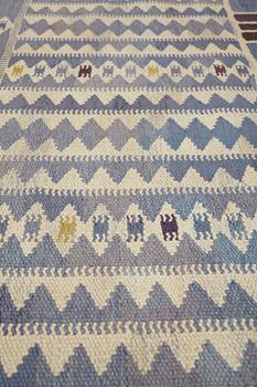 Barbro Nilsson, a carpet, "Salerno blå", flat weave, ca 312 x 201,5-205,5 cm, signed AB MMF BN.