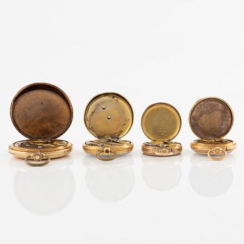 Pocket watches/grandfather clocks, 4 pcs.