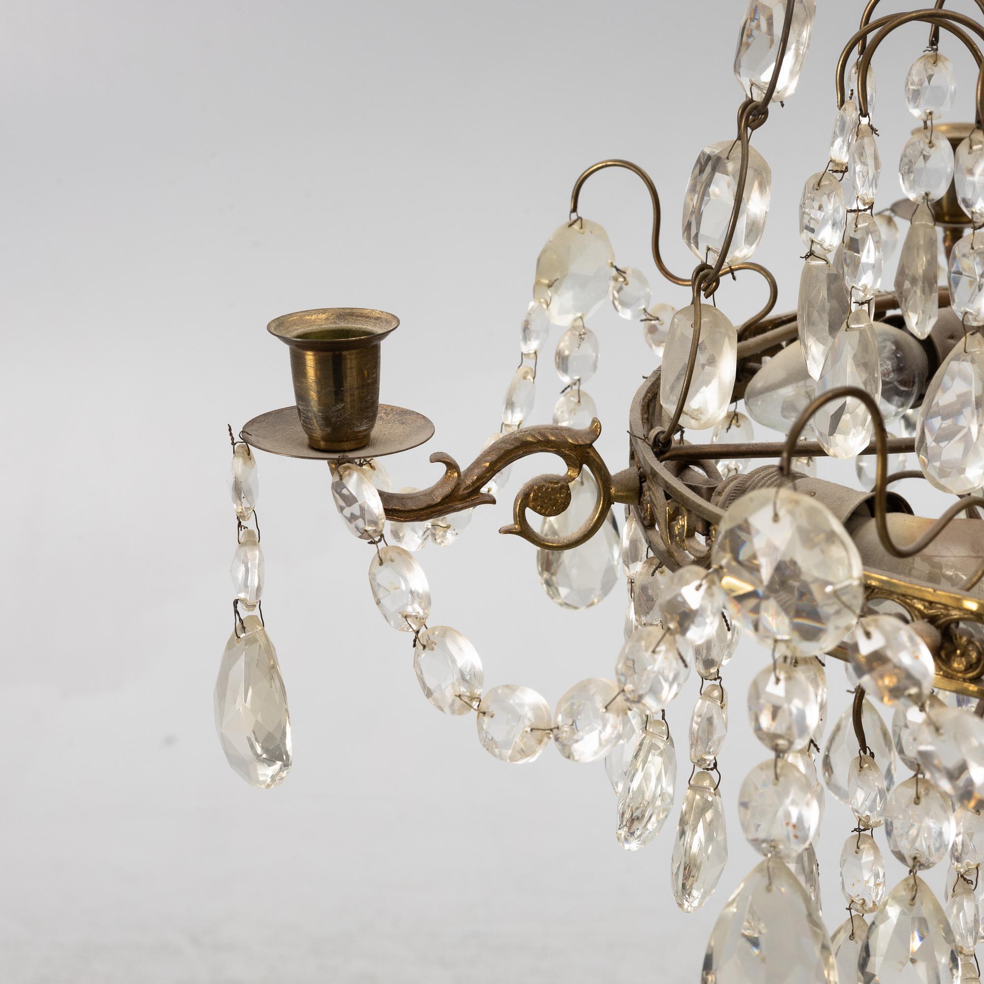 A Gustavian style chandelier, first half of the 20th century.