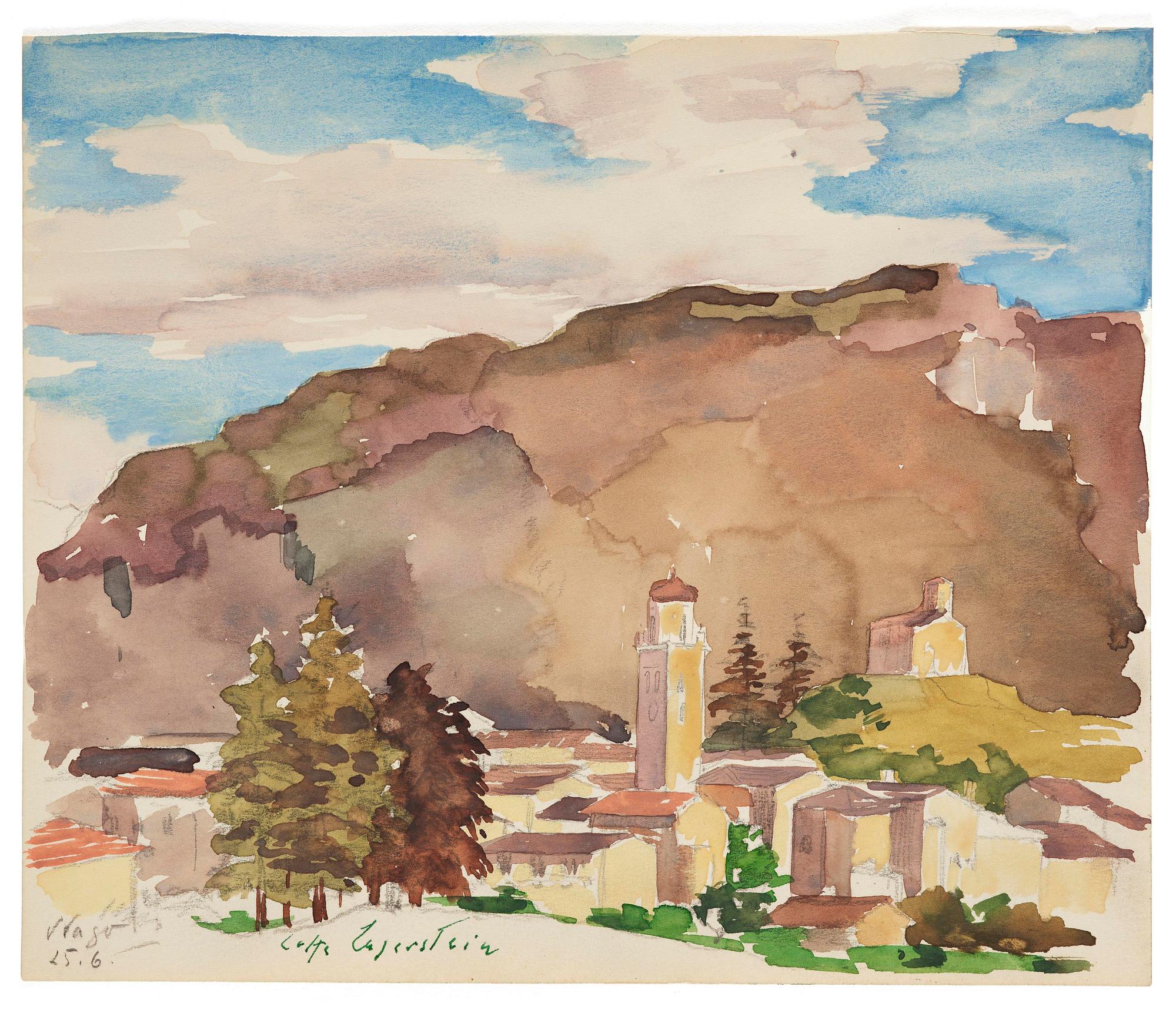 Lotte Laserstein, Italian mountain landscape.