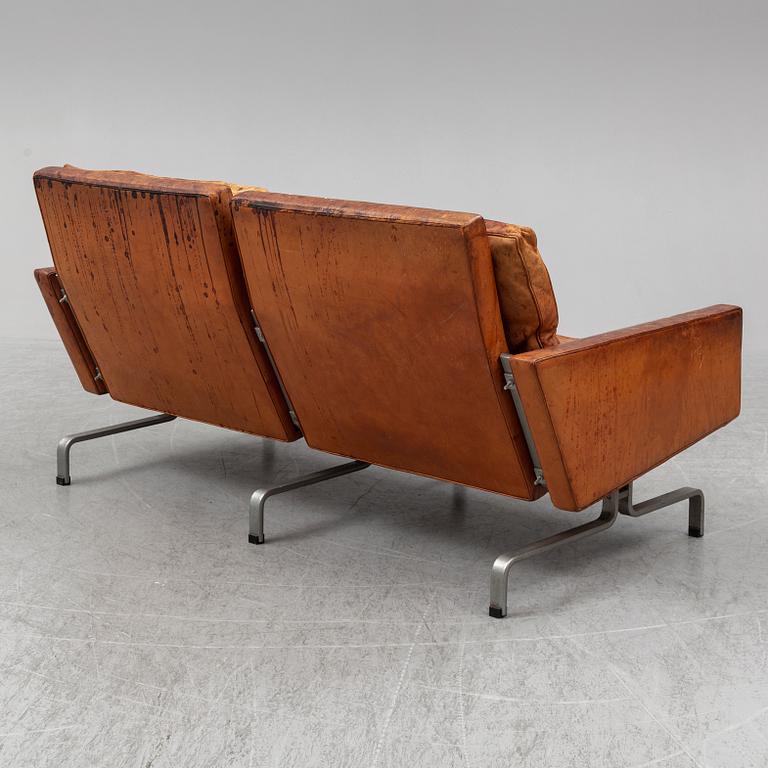 POUL KJAERHOLM, a leather covered 'PK31-2' sofa, Denmark.