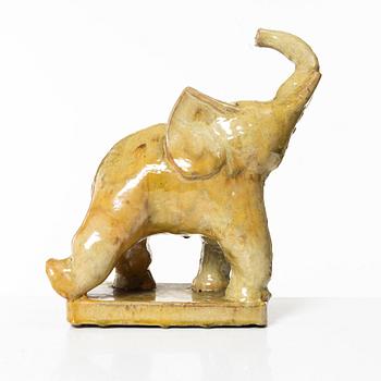 Allan Ebeling, a glazed ceramic sculpture of an elephant, Torshälla 1933.