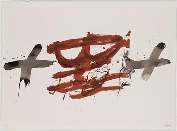 ANTONI TÀPIES, 12 lithographs, 2 silkscreens, 1 etching, signed and numbered.