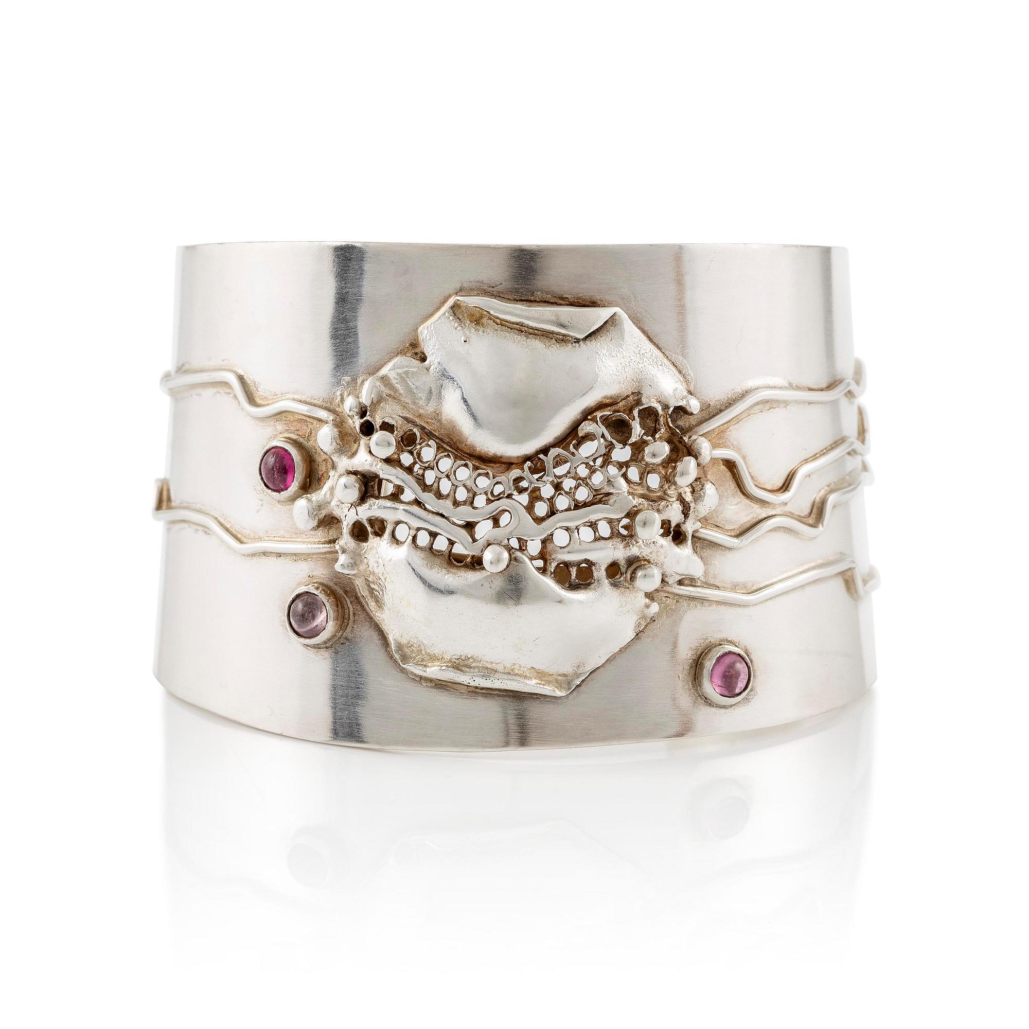 Lars Arby, a bangle, silver with tourmalines, Gothenburg 1971.