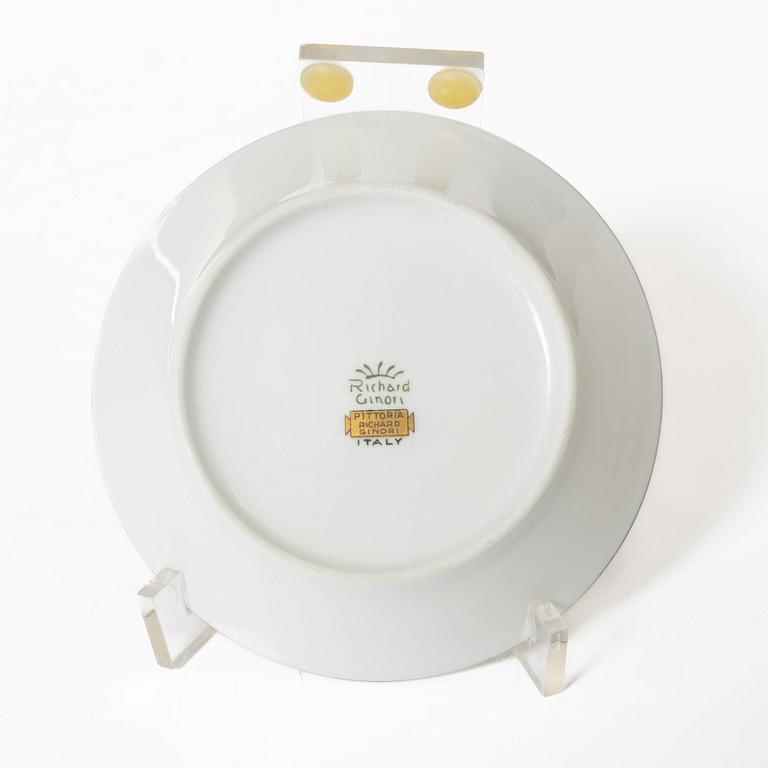 Richard Ginori, moccakoppar med fat, 10 st, porslin, "Fiesole", Italien, omkring år 2000.