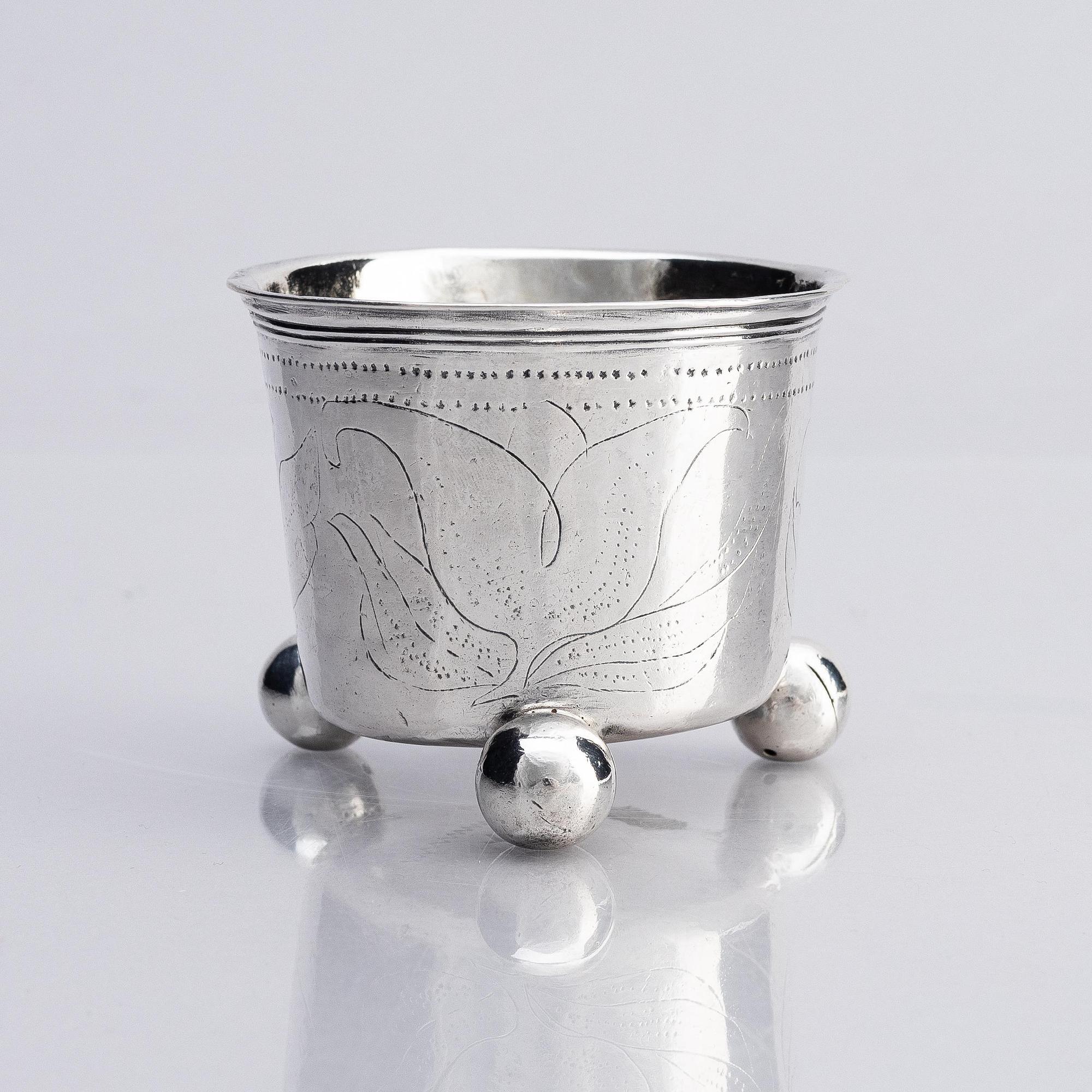 A Swedish early 18th century silver beaker, mark of Ferdinand Sehl d.ä., Stockholm 1707.
