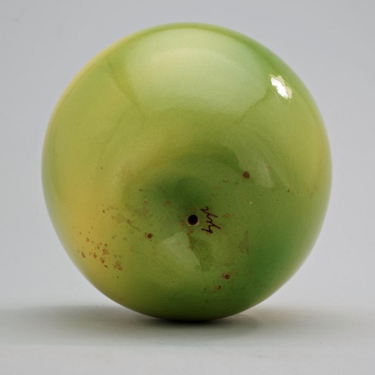 A Hans Hedberg faience apple, Biot, France.