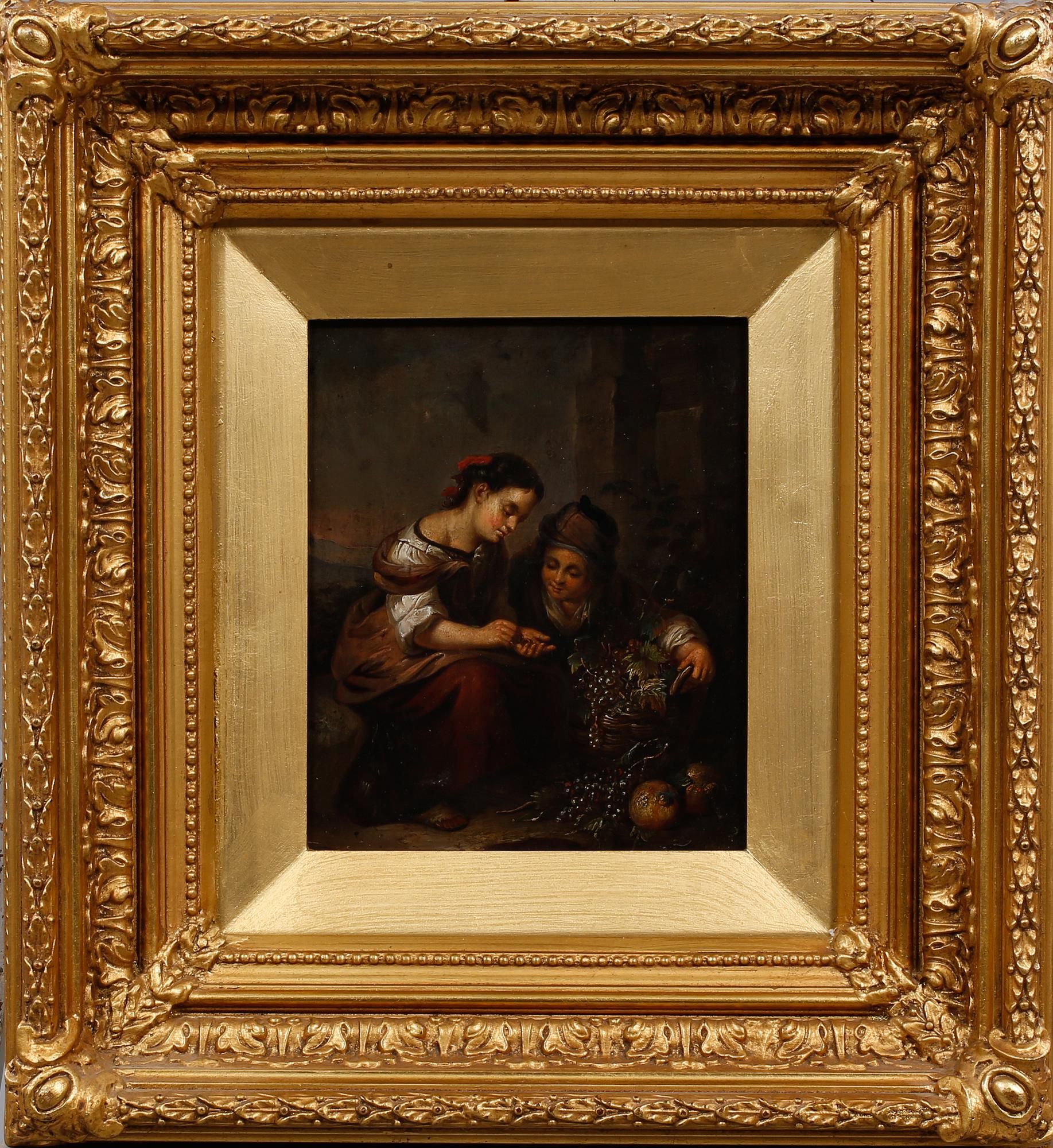 OKÄND KONSTNÄR, 2 st, olja på papper, 1800-tal.