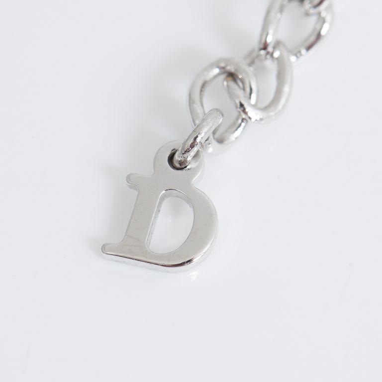 COLLIER, vitmetall samt strass, Christian Dior.