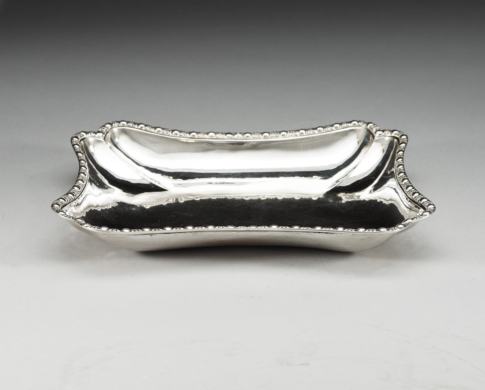 A Swedish 18th century silver dish, makers mark of Johan Abraham Hallard, Stockholm 1781.