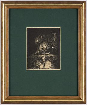 John Bauer, lithopgraph, from "Troll", 1915. Signed B in the print.