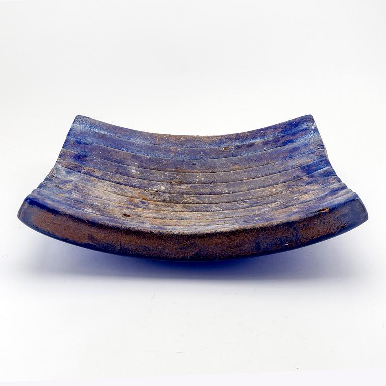 A Paula Barton signed and dated glass plate.