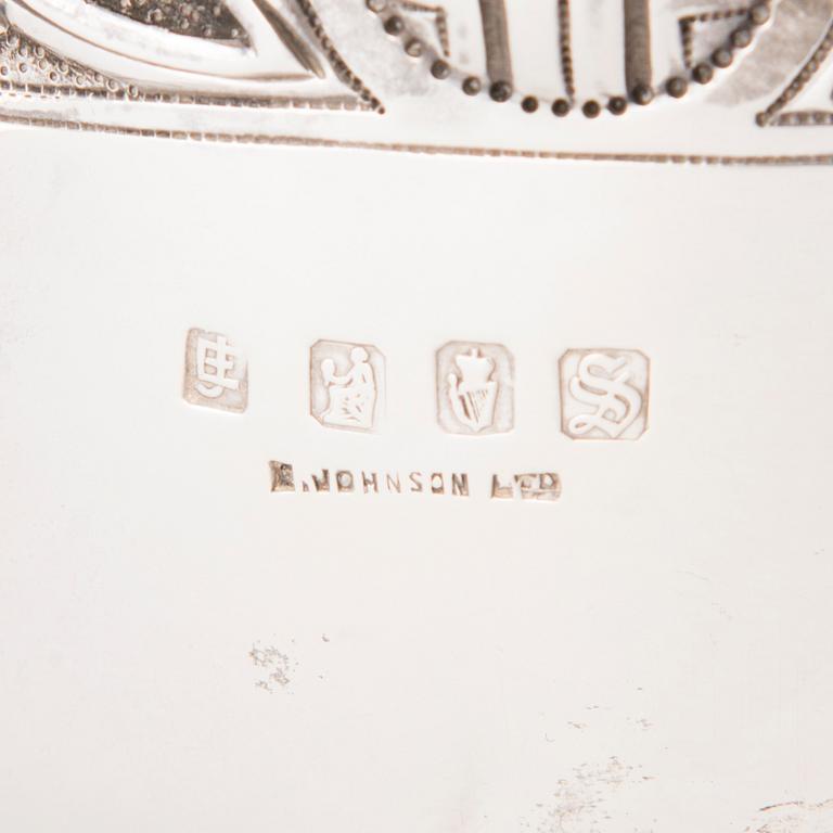 A footed silver bowl, mark of Edmond Johnson, E. Johnson Ltd, Dublin Ireland 1913.