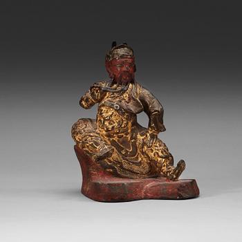 226. A bronze figurine of Guanyu, Ming dynasty 17th century.