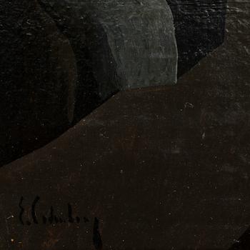 ERIC CEDERBERG, tempera på pannå, sign.