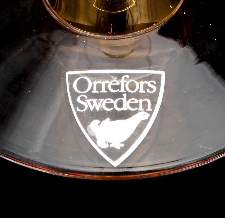 VINGLAS, 8+8 st, Nobel, Gunnar Cyrén Orrefors.