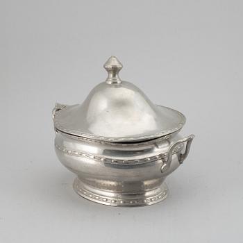 A late Gustavian pewter tureen by C G Malmborg.