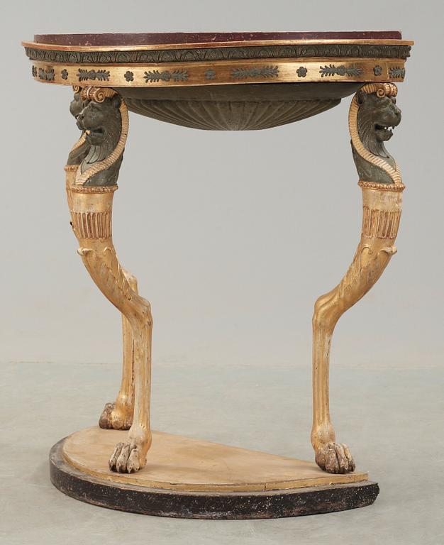 A late Gustavian early 19th century console table.