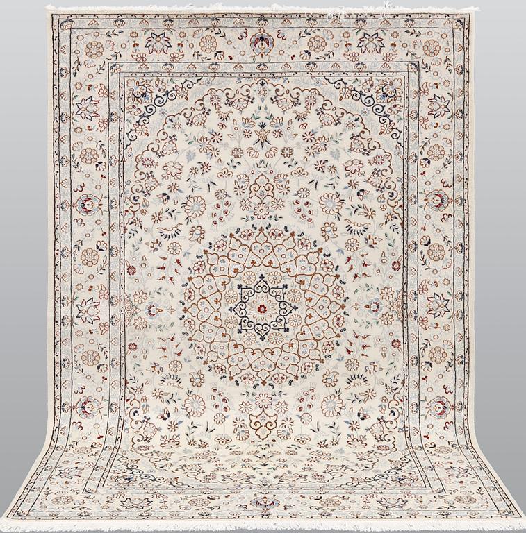 A part silk, Nain carpet, so called 9 LAA, ca 243 x 168 cm.