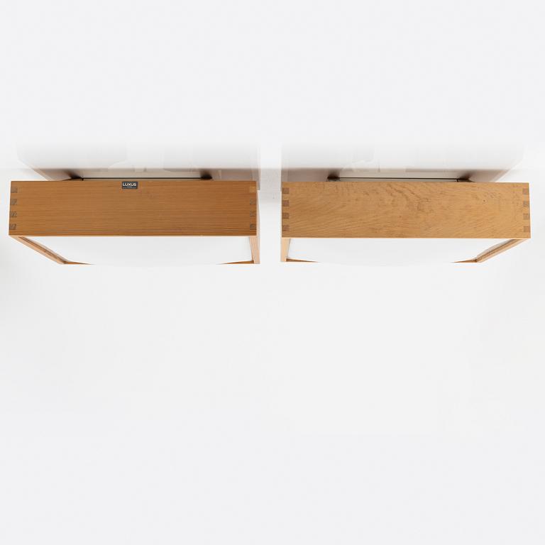 Uno & Östen Christiansson, a pair of wall lamps/ceiling lamps, Luxus, 1960's.