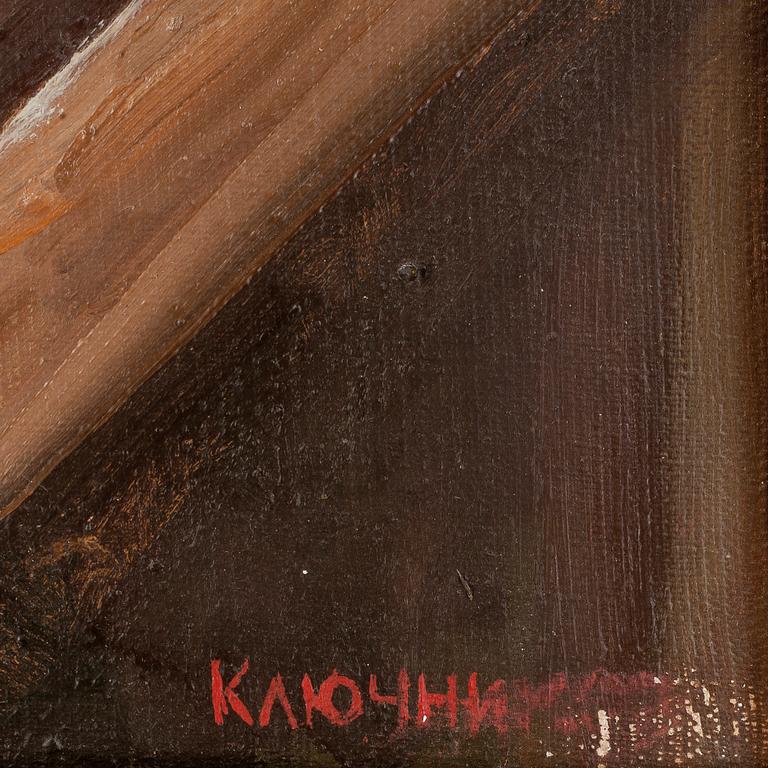 VIKTOR IVANOVITJ KLJUTJNIKOV, tillskriven, olja på duk, sign samt sign o dat a tergo 1990.