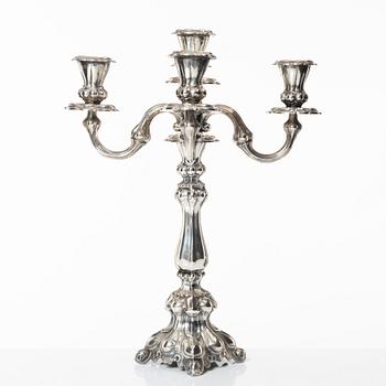 A silver candelabrum, marks of Kultakeskus Oy, Hämeenlinna, Finland 1965.