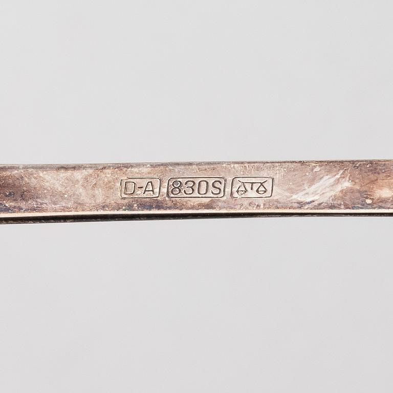 A pair of silver salad servers, David Andersen, Norway, mid-20th century.