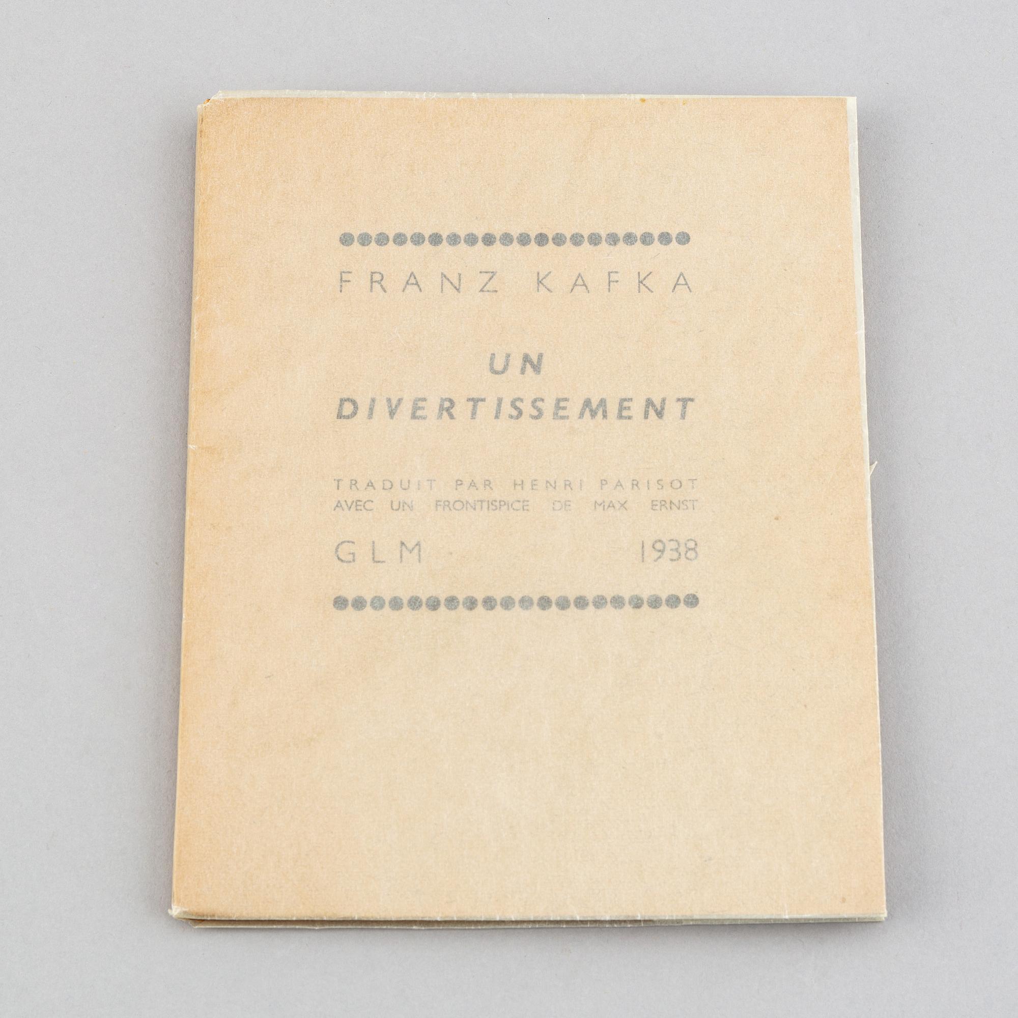 BOK, Franz Kafka, "Un Divertissement", 1938.