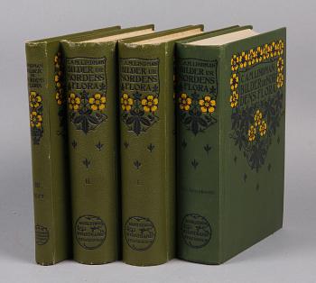 BÖCKER, 4 vol, "Bilder ur Nordens flora" av CAM Lindman, Stockholm 1905-1926.