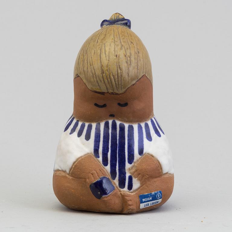 A stoneware figurine by LISA LARSON, 'Johanna', signed, Gustavsberg.