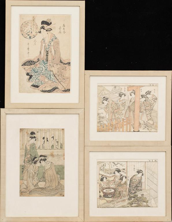 FOUR JAPANESE WOODCUT.