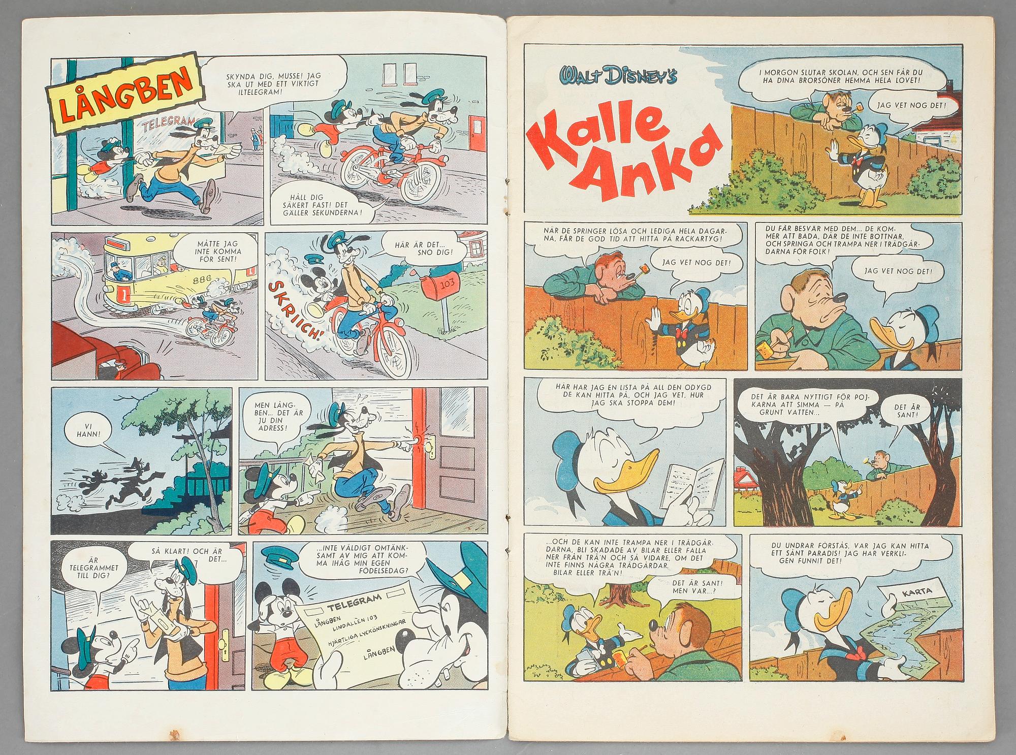 SERIETIDNINGAR, Kalle Anka & Co, 1950-1958 samt Walt Disney's serie.
