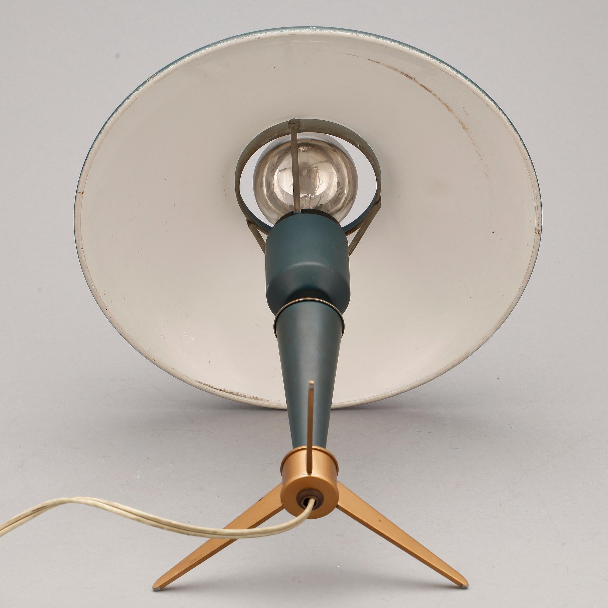 BORDSLAMPA, metall, 1950-tal.