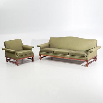 A lounge chair and one sofa, "Oxford#, Trensums Fåtöljfabrik. 1960s.