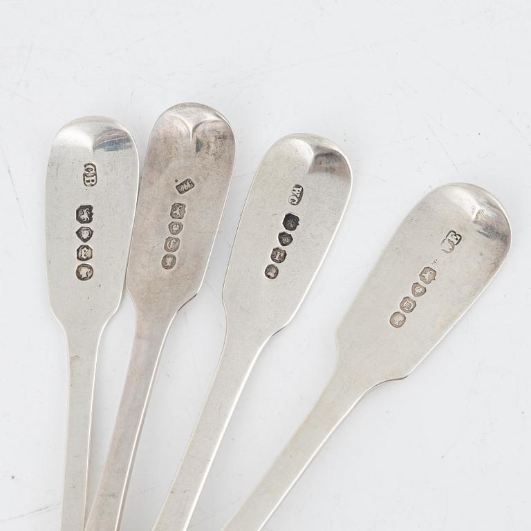 Cutlery service parts, 50 pcs, silver, London, England, 19th century.