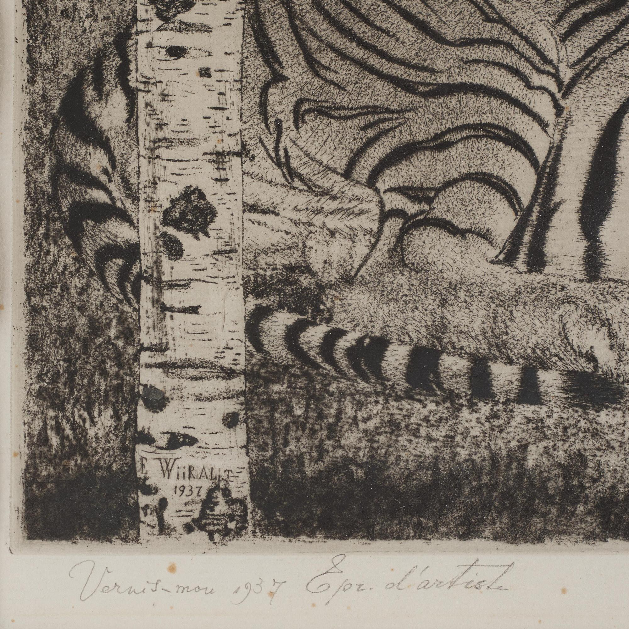 Eduard Wiiralt, "Reclining tiger" (Lamav tiiger).
